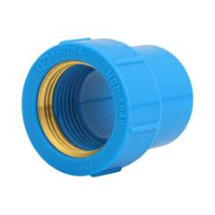 LUVA SOLDÁVEL/ROSCÁVEL DN20X1/2 AZUL | ROSCA EM LATÃO - KRONA