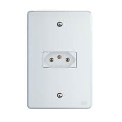 TOMADA 2 PINOS + TERRA | 20A/250V | PLACA DE 4X2 | EQUILLE | BRANCA - WEG