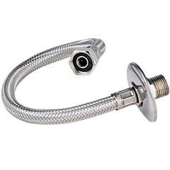 ENGATE FLEXÍVEL TRANÇADO EM AÇO INOX DE 50CM | DN15(1/2) | ROSCA MACHOXFÊMEA - TIGRE