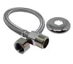 ENGATE FLEXÍVEL TRANÇADO EM AÇO INOX DE 60CM | DN15(1/2) | ROSCA MACHOXFÊMEA - TIGRE