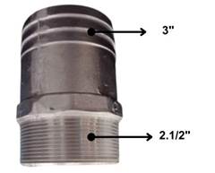 ADAPTADOR DE ALUMÍNIO PARA MANGOTE DN3X2.1/2 | REDUÇÃO NA ROSCA - GABITEC 